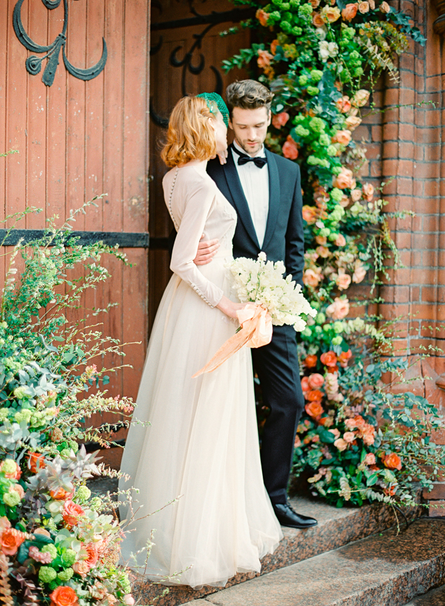 Romantic Peach & Green Vintage Wedding Inspiration