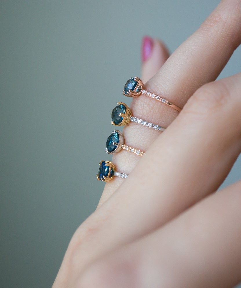 Blue Ethical Engagement Rings from S. Kind & Co