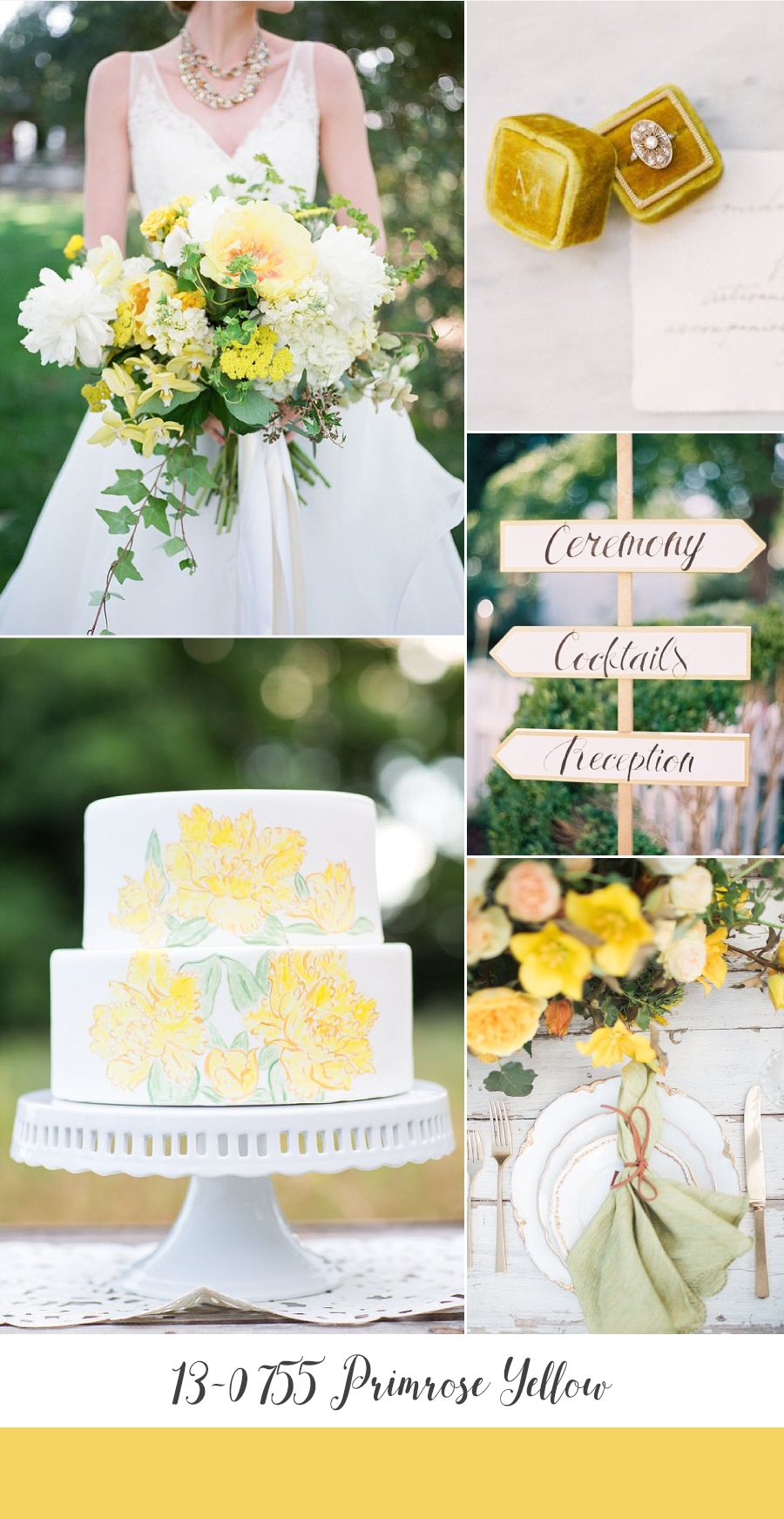 Primrose Yellow Spring Wedding Inspiration Board