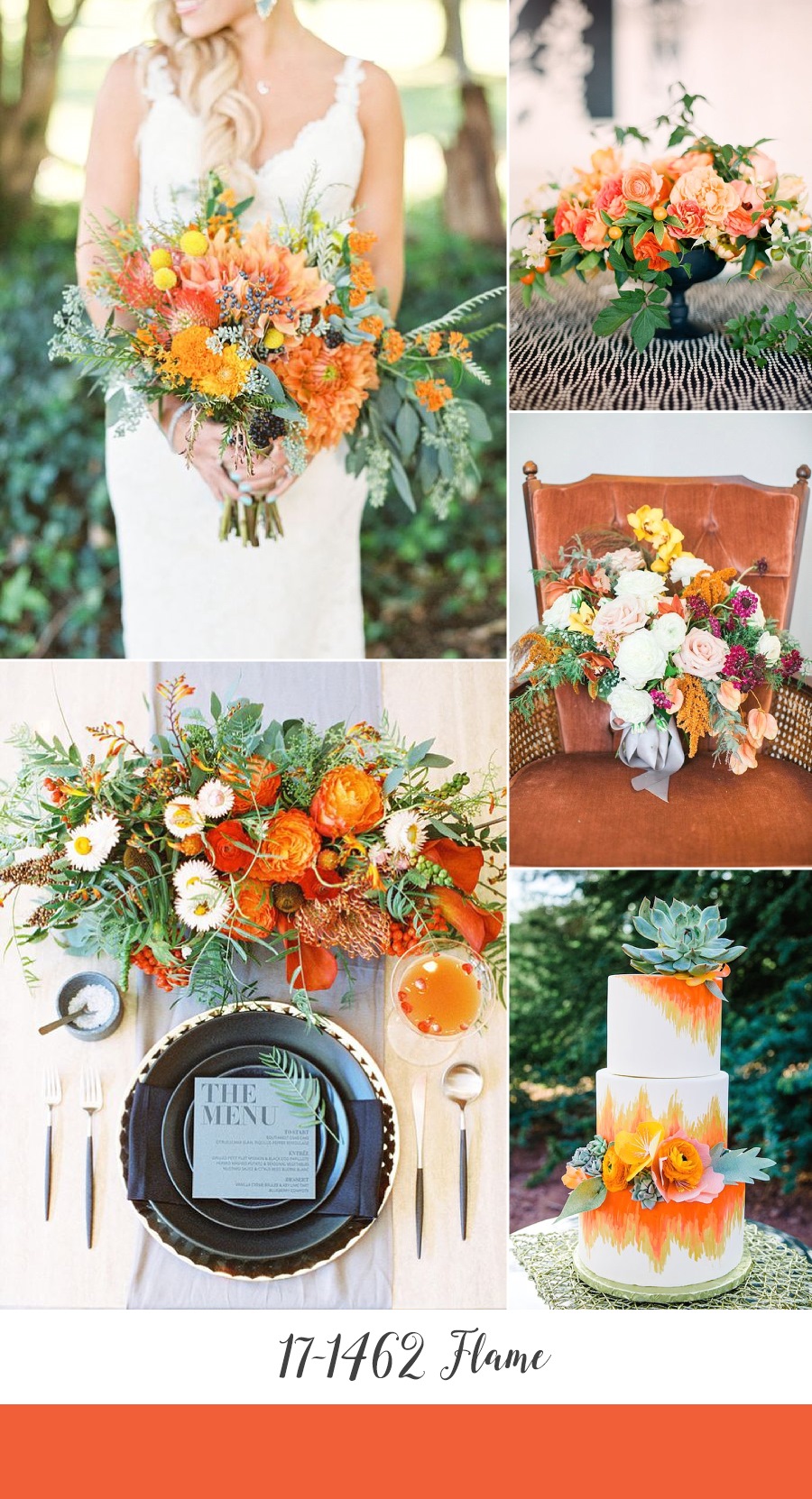 Flame Orange Wedding Inspiration Board