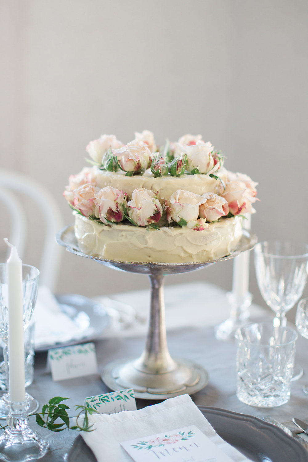 Romantic two tier Wedding cake