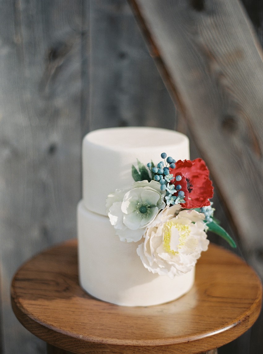 Two Tier Winter Wedding Cake // Photography ~ Rebecca Hollis Photography