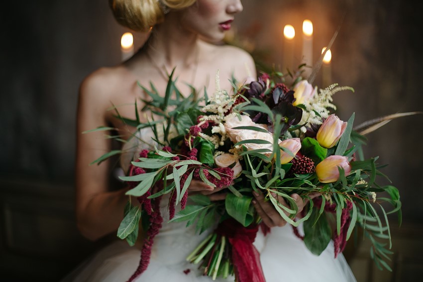 Stunning Marsala Bridal Bouquet