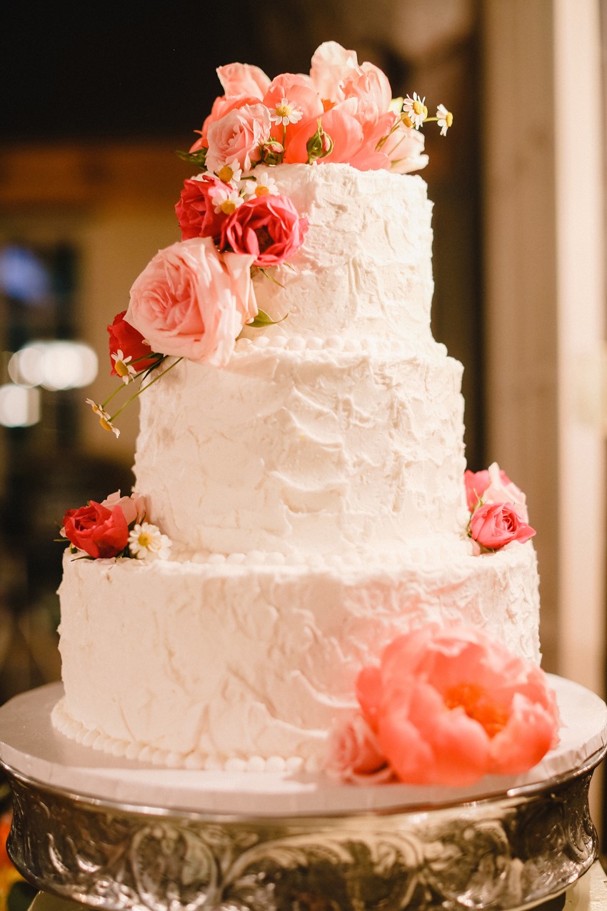 Floral White Wedding Cake