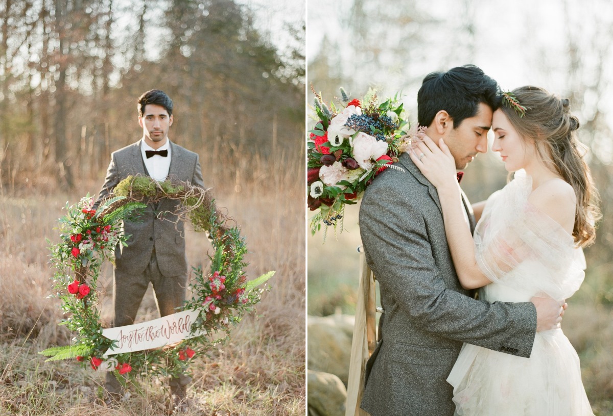 Rustic Christmas Vintage Bride & Groom // Photography ~ Heather Roth Fine Art Photography 