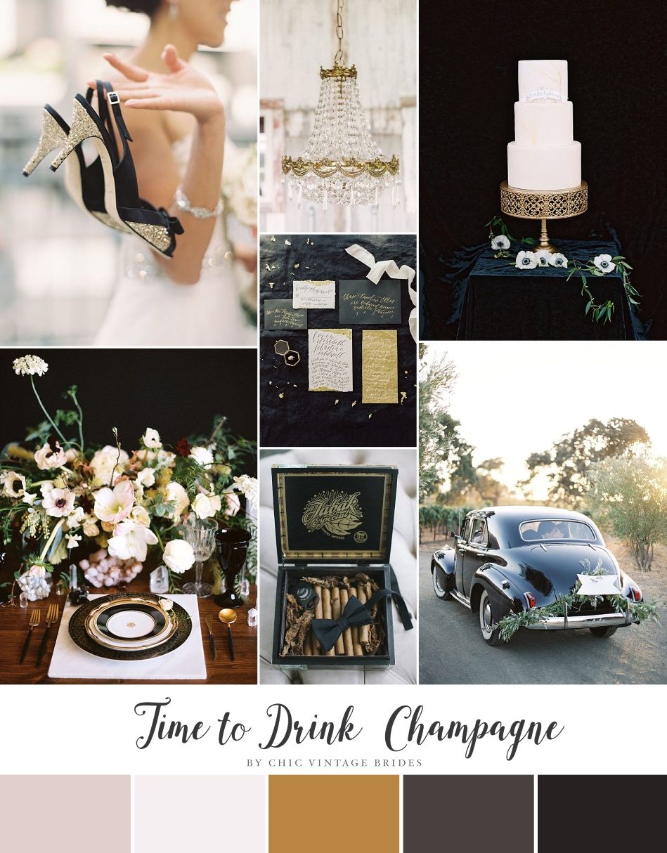 Time to Drink Champagne - Romantic & Glamorous New Years Wedding Inspiration