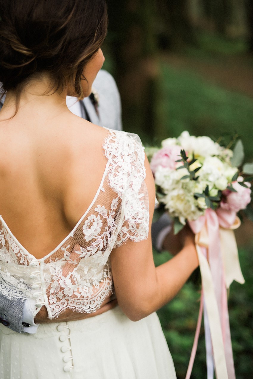 Lace Backed Wedding Dress