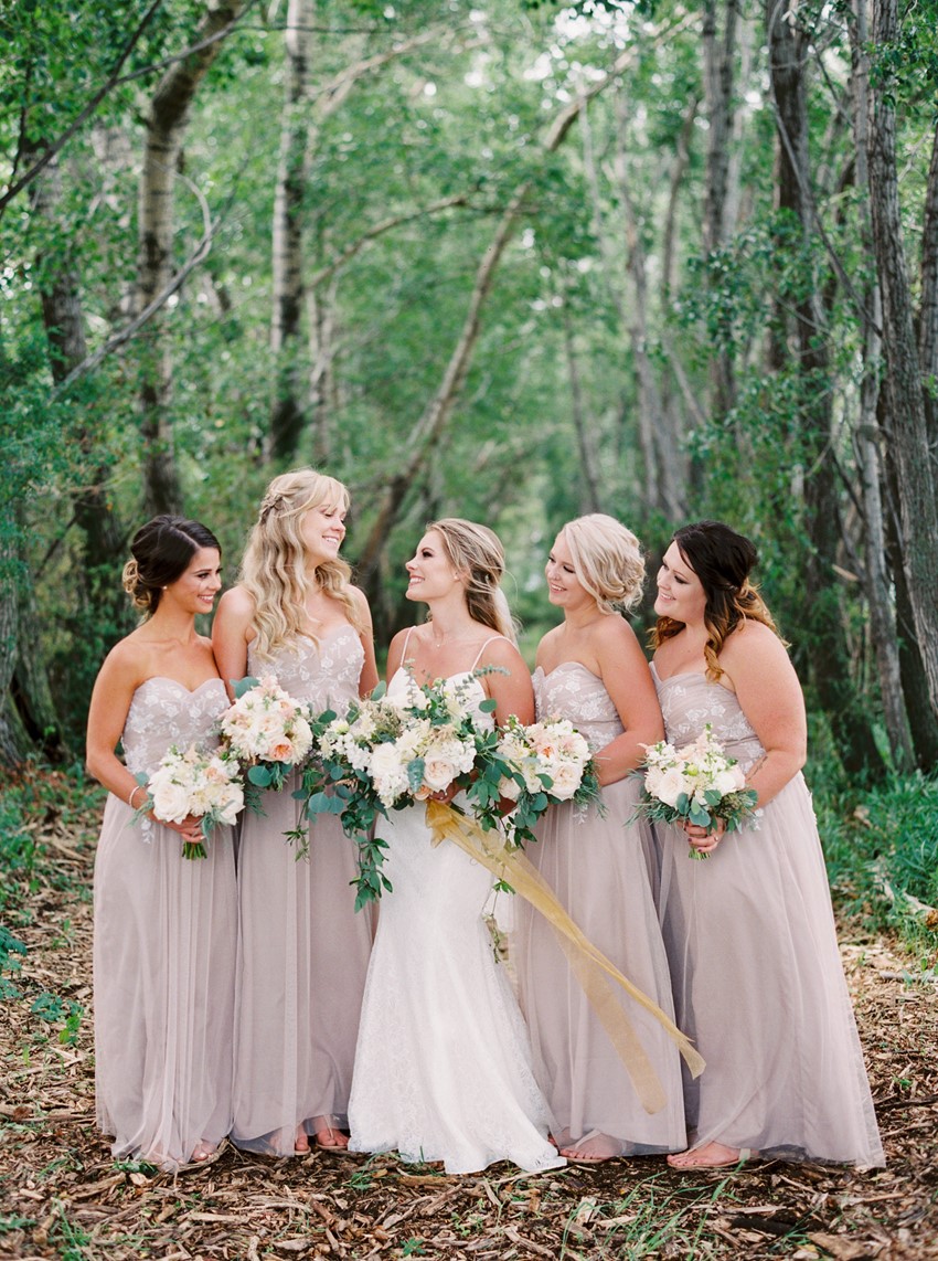 Romantic Elegant Bride & Bridesmaids in Pale Lilac