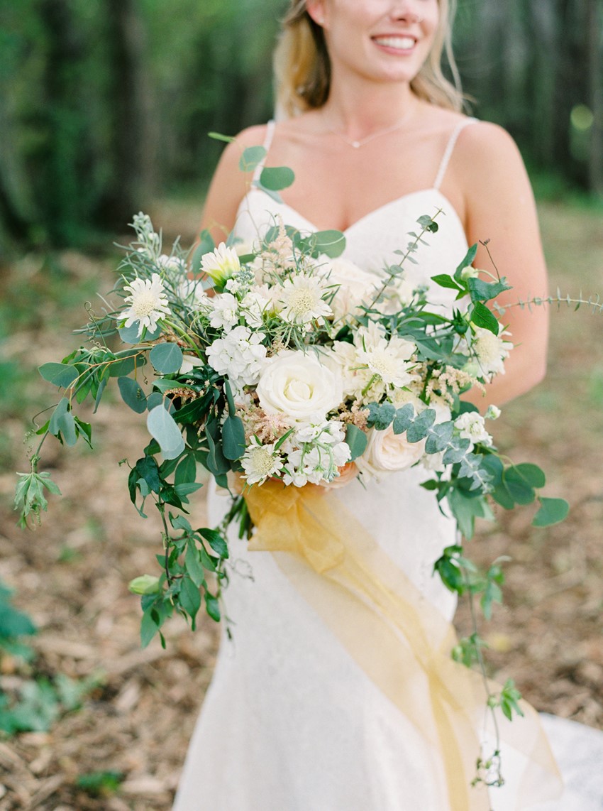 Romantic Elegant White & Greenery Bridal Bouquet