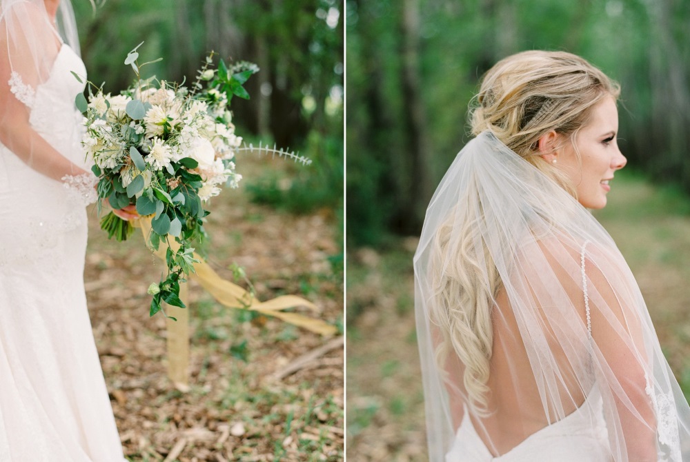 Romantic Elegant White & Greenery Bridal Bouquet