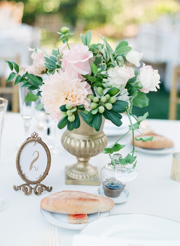 Romantic Garden Wedding Reception Centerpiece // Photography ~ Trynh Photo