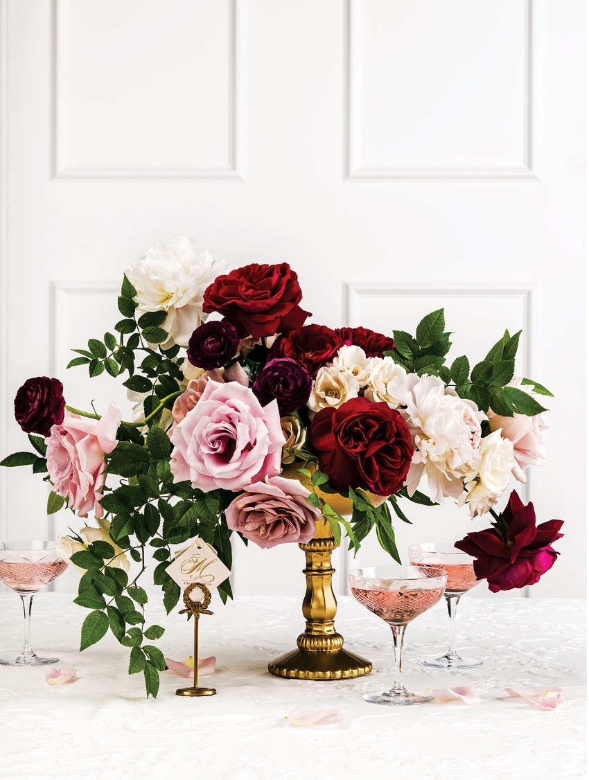 Garnet Floral Wedding Centerpiece