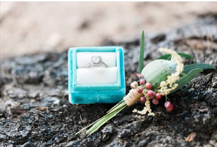 Turquoise Velvet Engagement Ring Box