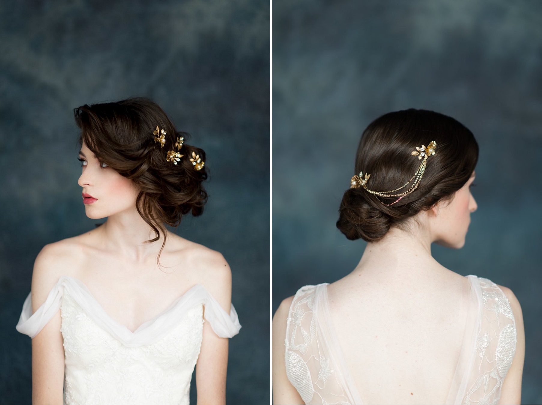 Bianca & Elsie Gold Bridal Hair Adornments from Blair Nadeau