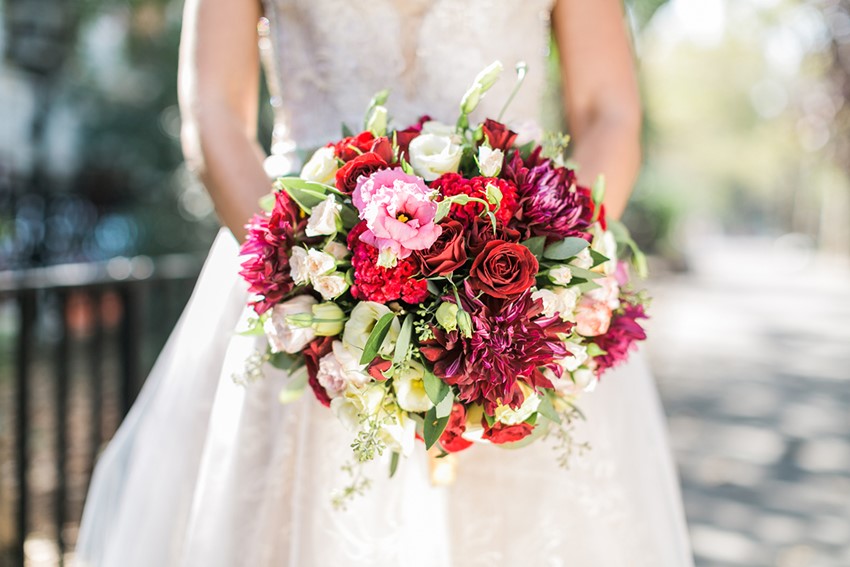 Romantic Red & Pink Bridal Bouquet