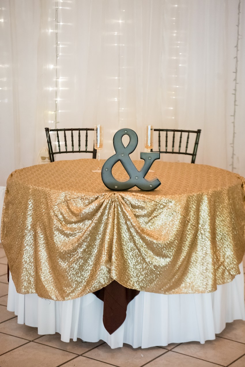Gold Sequin Sweetheart Table