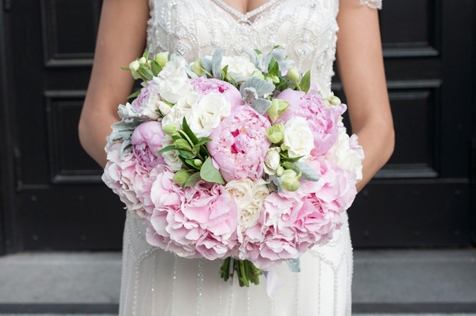 Delicate Pink & blue Bridal Bouquet