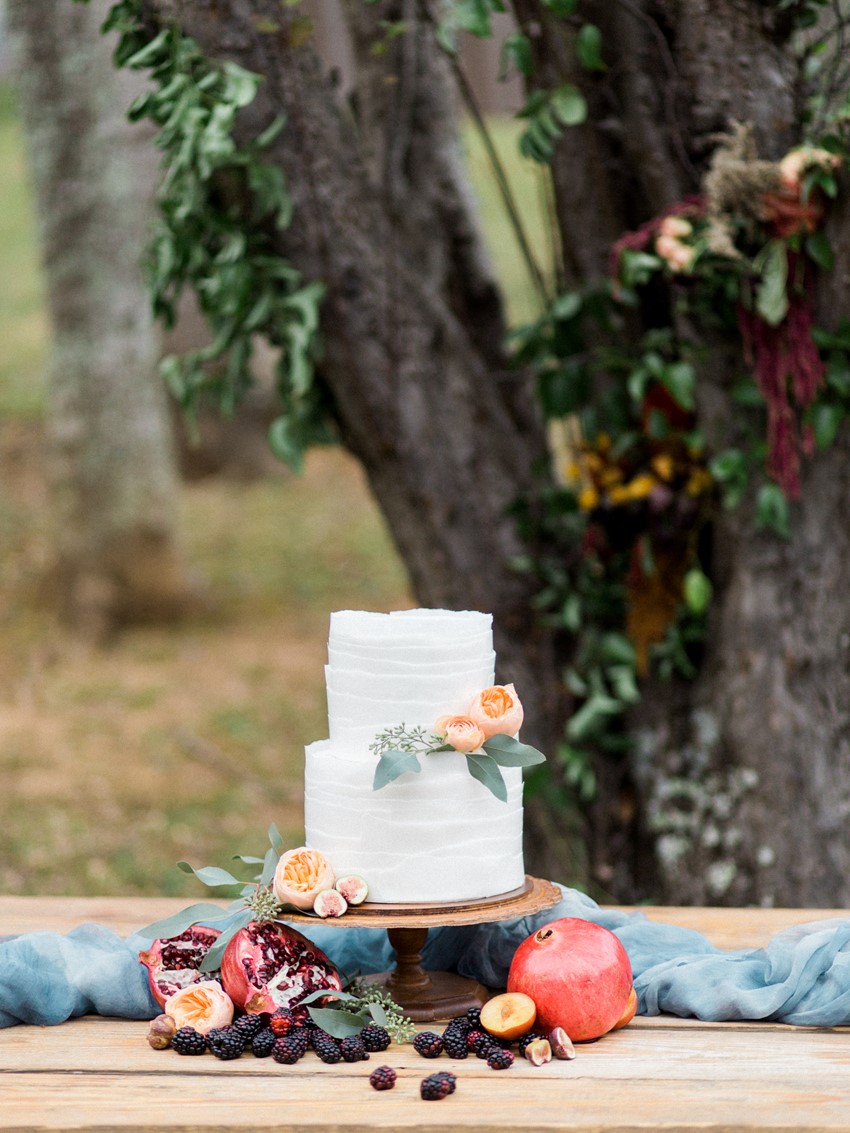 Winter Wedding Cake Decorated with Fruit