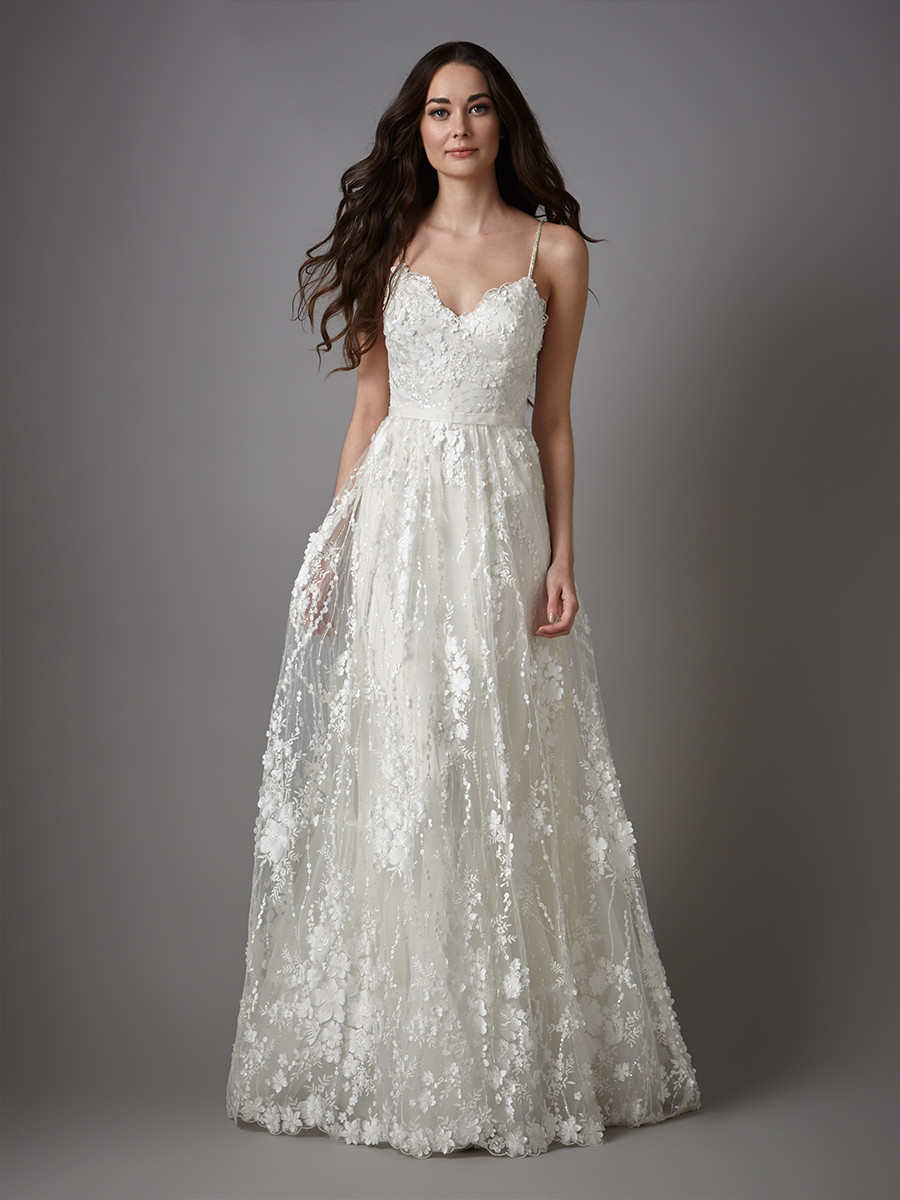 Floral Applique Wedding Dress ~ Sinead Catherine Deane