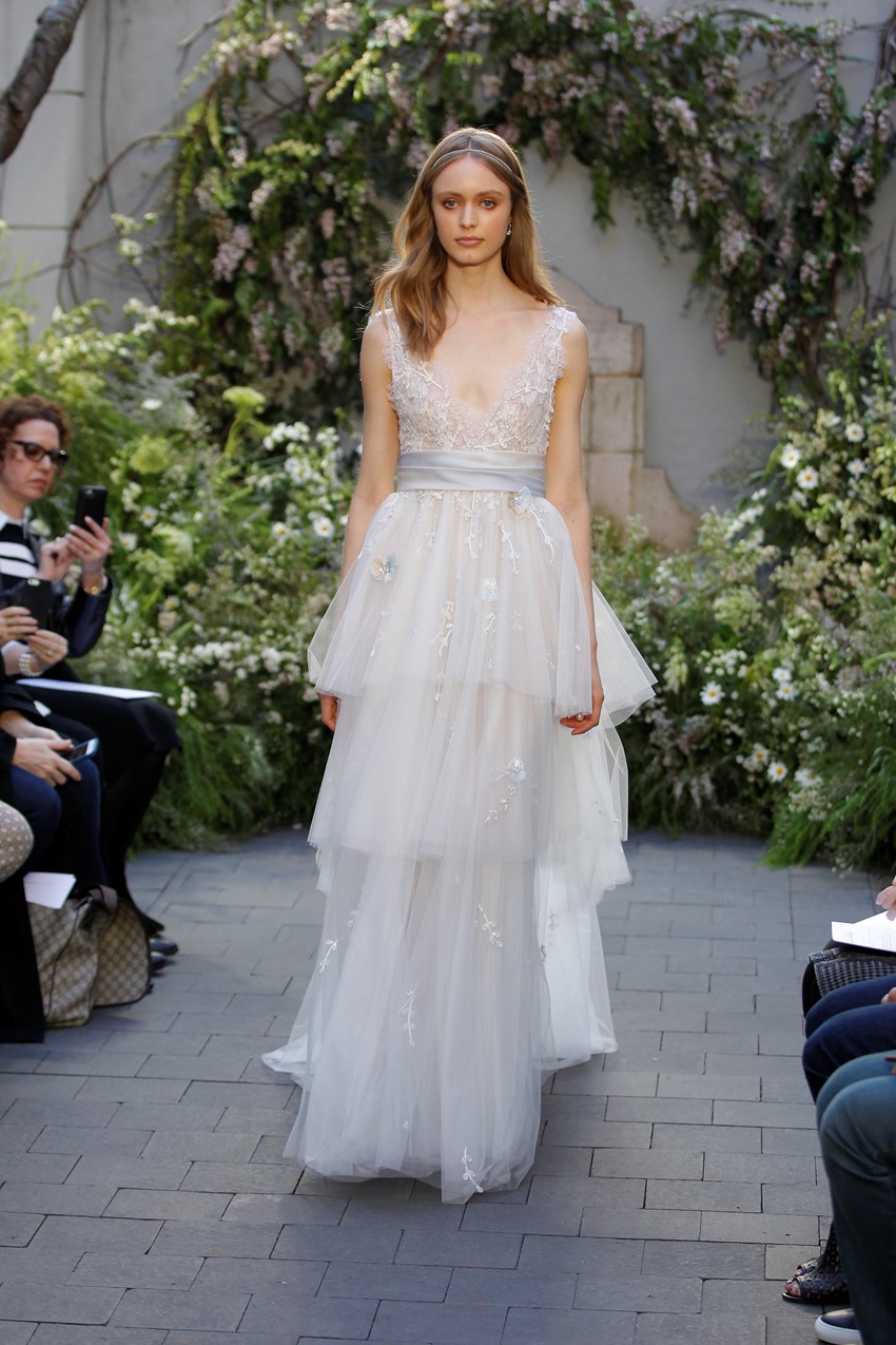 Pastel Hued Wedding Dress - Monique Lhuillier