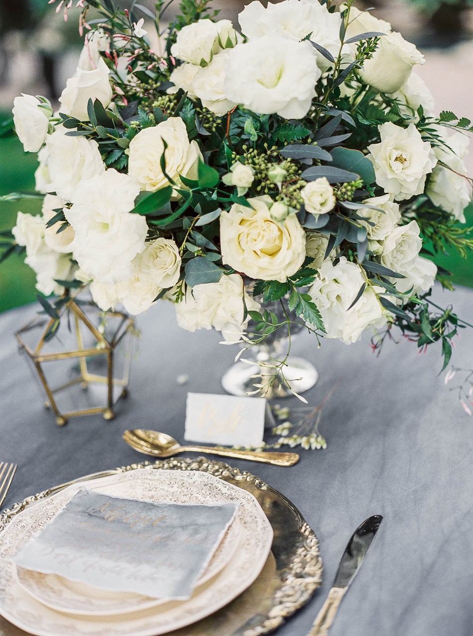Elegant Vintage Silver Wedding Place Setting