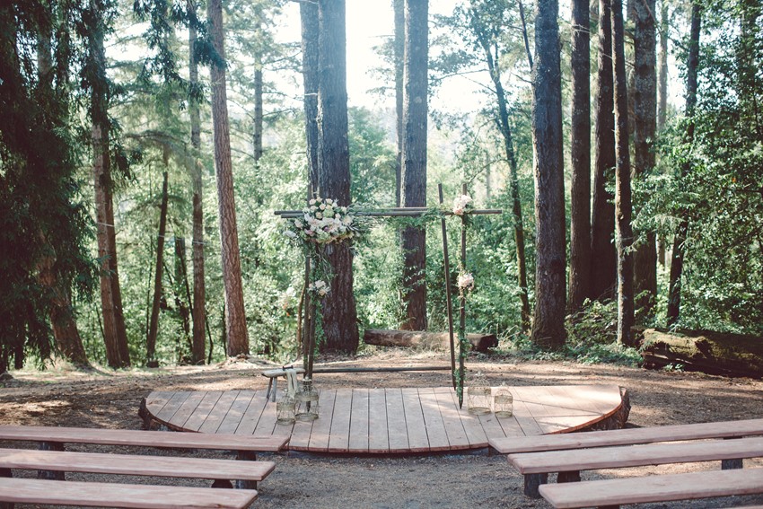 Woodland Wedding Ceremony Setting