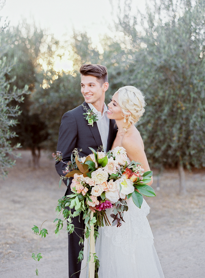 Romantic Olive Grove Wedding Bride & Groom