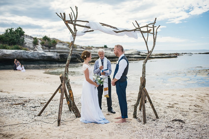 Boho Vintage Beach Wedding Ceremony