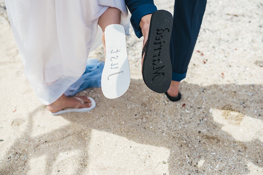 Just Married Flip Flops