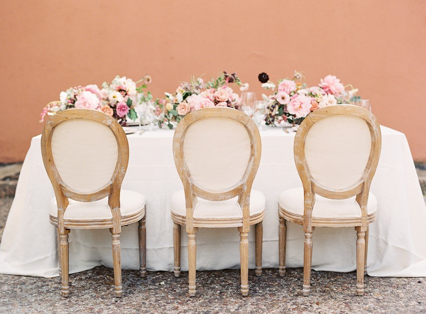 Romantic Pink & Neutral Wedding Tablescape