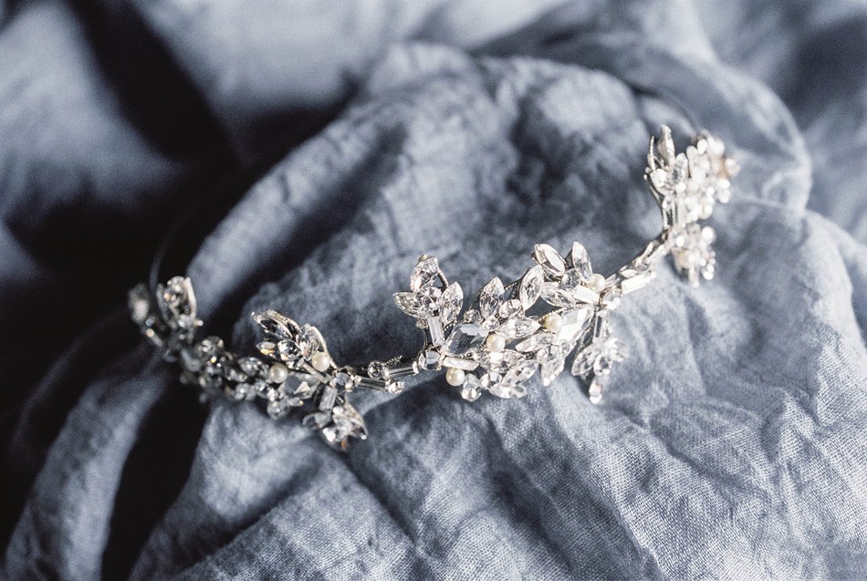 Modern Vintage Silver Bridal Crown