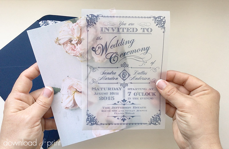 Translucent Wedding Invitation DIY with Download & Print