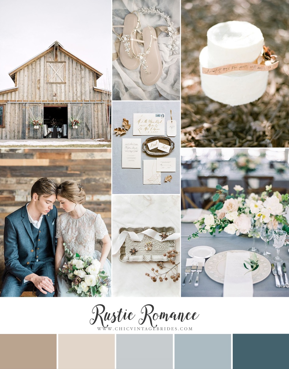 Rustic Romance - Beautiful Barn Wedding Inspiration in Blue & Neutrals