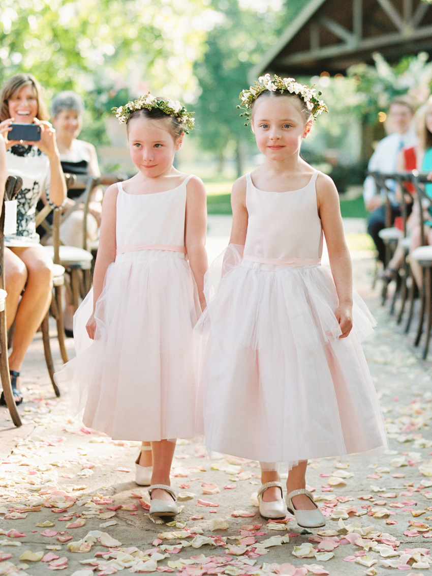 Sweet Flower Girls in Blush Dresses