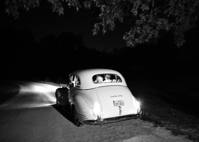 Vintage Wedding Car Getaway
