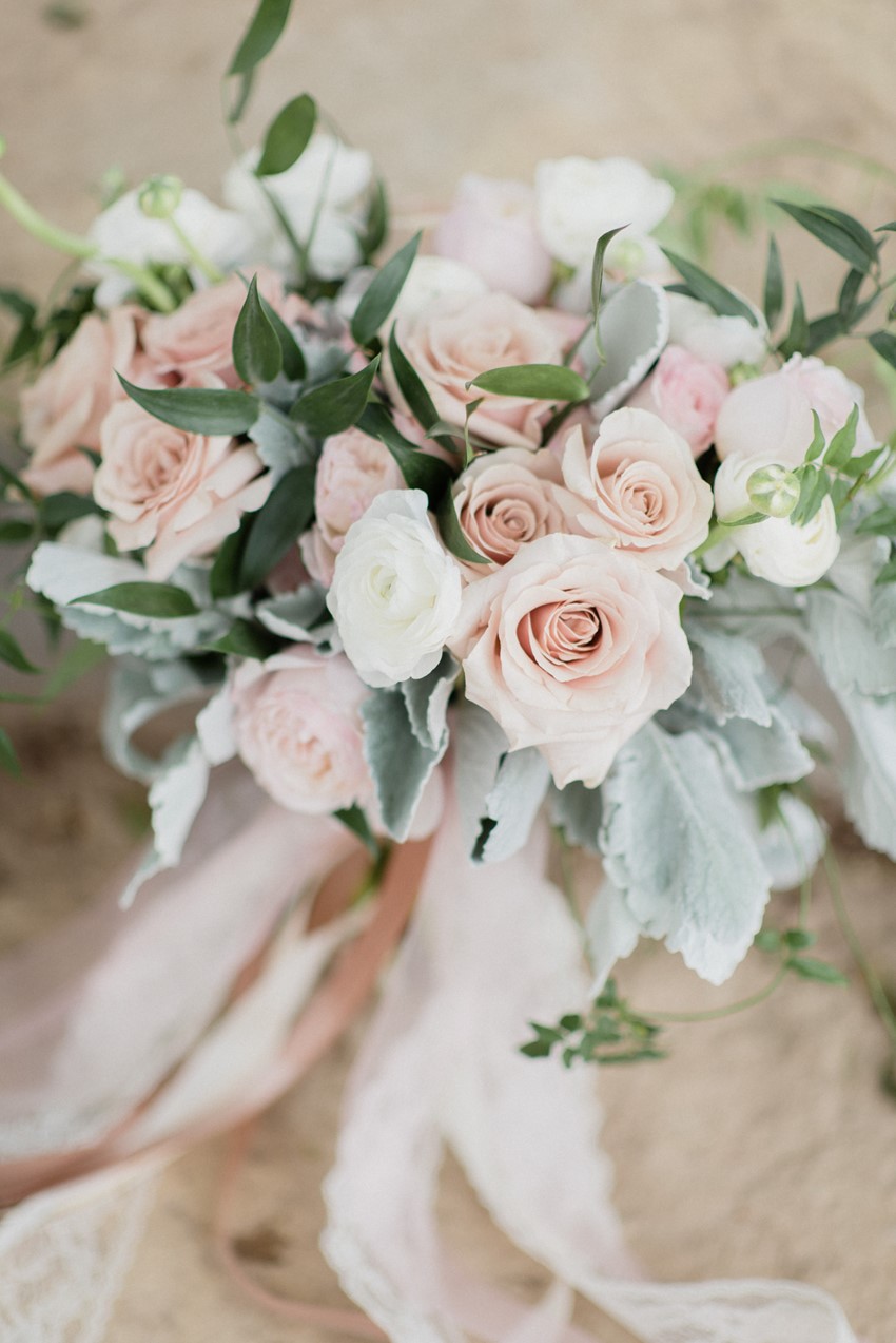 Romantic Pink Rose Bridal Bouquet