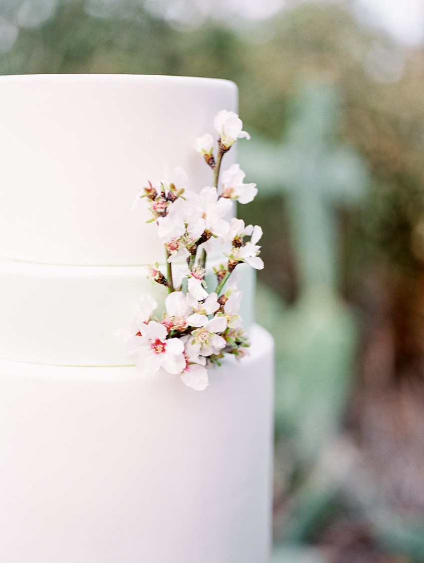 Blossom Adorned Wedding Cake