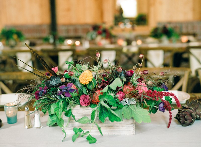 Rustic Vintage Wedding Floral Planter Box Centerpiece