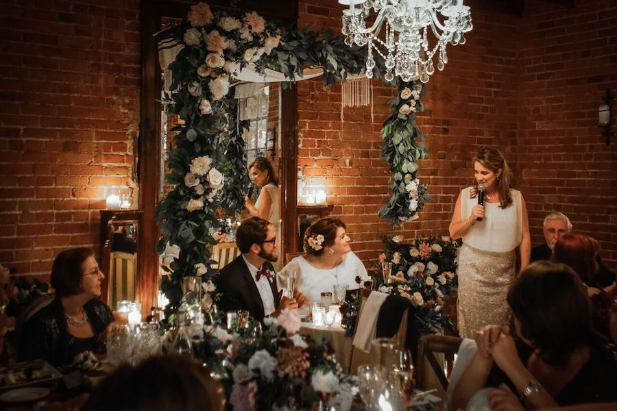Chandelier & Candlelit Carondelet House Wedding Reception