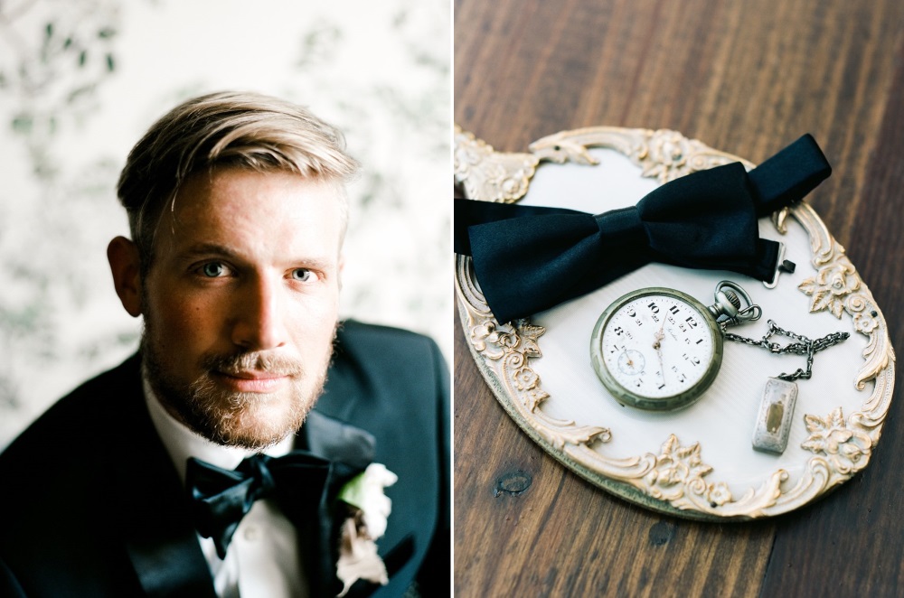 Dapper Groom in Traditional Tux & Bow Tie