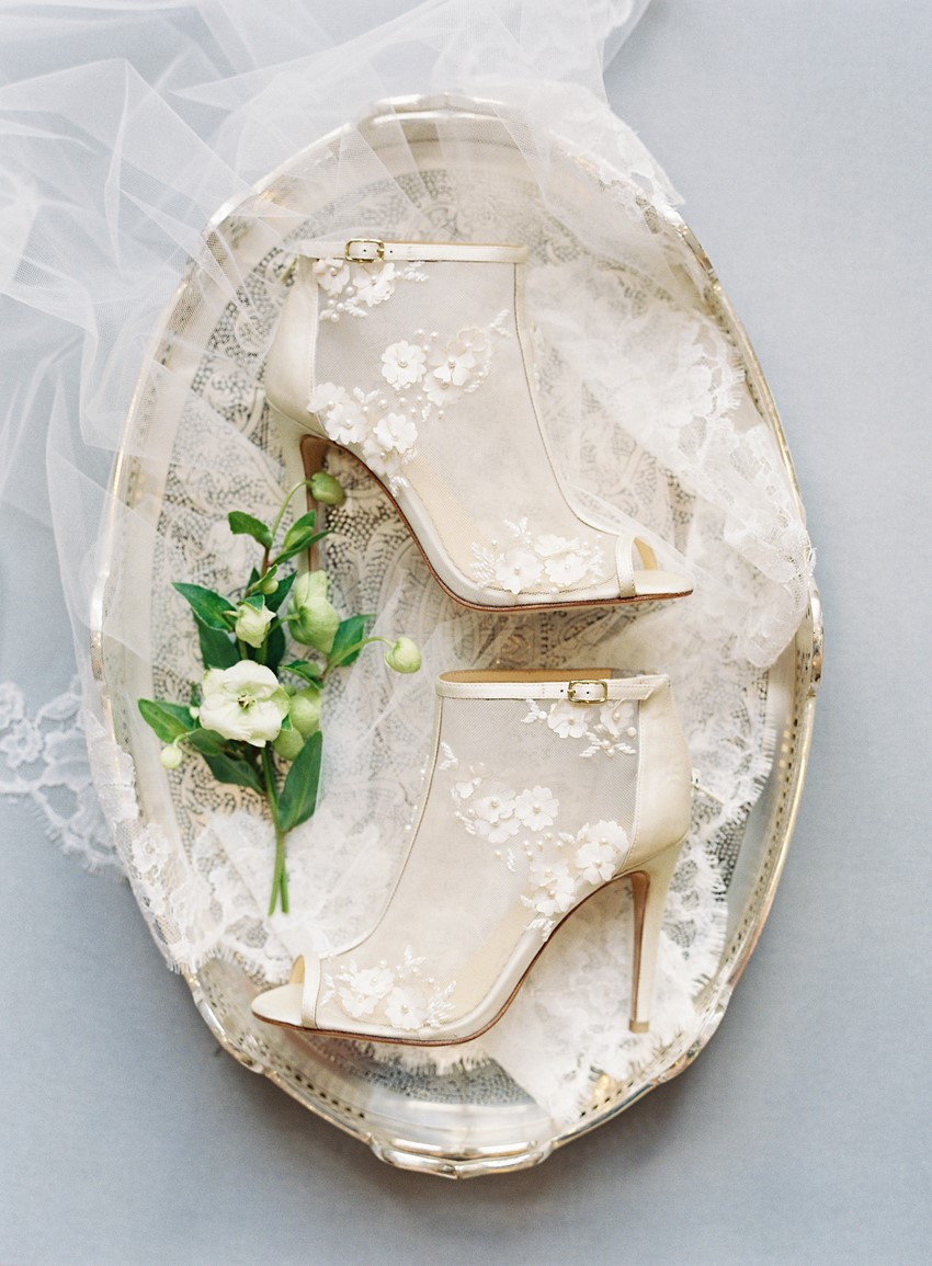 Gold Lace Bridal Booties