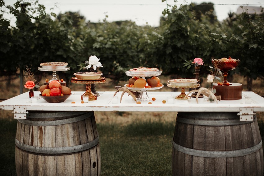 Rustic Vineyard Wedding Dessert Table
