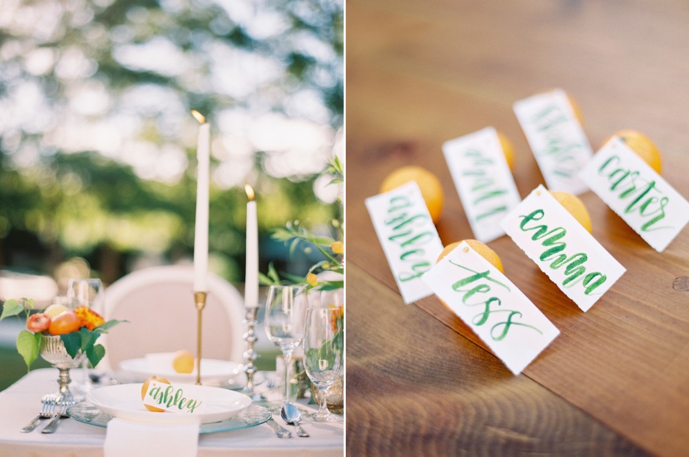 Citrus Inspired Wedding Place Settings 