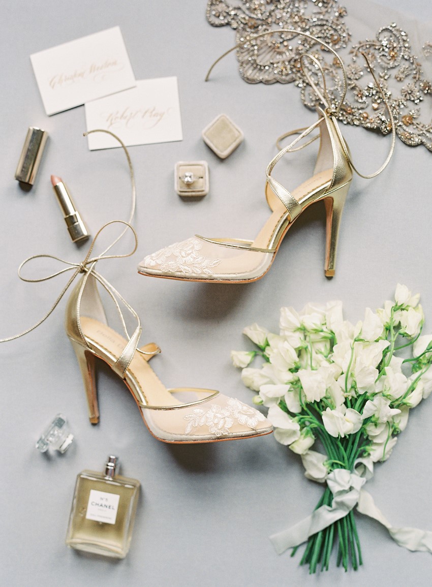 Gold Embroidered Bridal Shoes