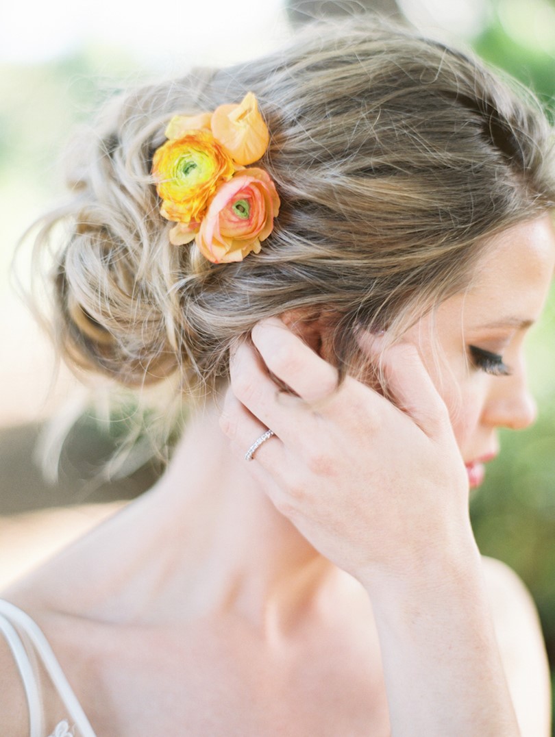 Bridal Updo Decorated with Fresh Flowers