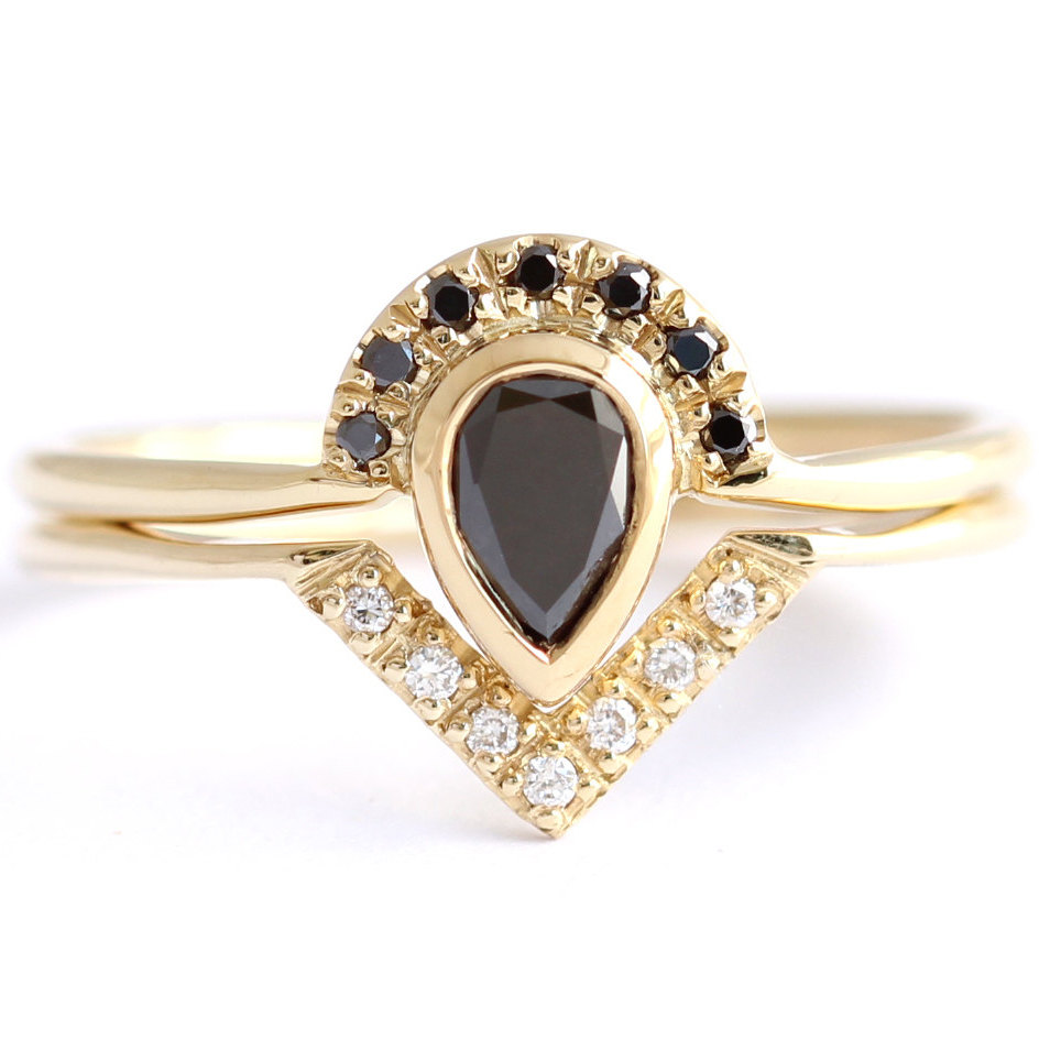 lack Diamond Engagement Ring