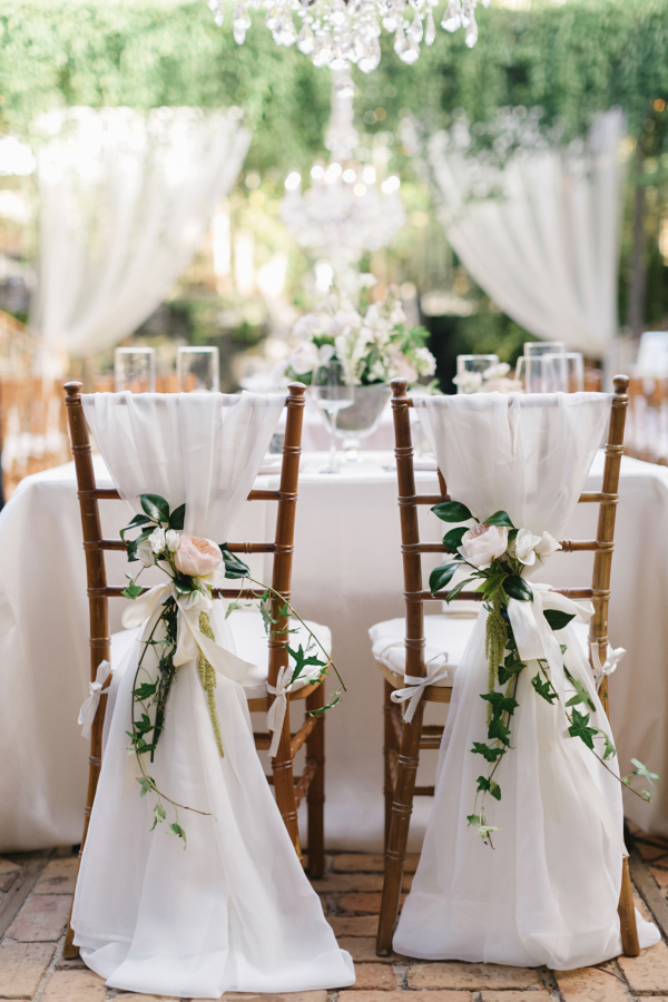 Floral Wedding Reception Chair Decor