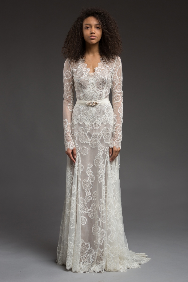 'Symphony' Long Sleeve Lace Wedding Dress from 'Morning Mist' Bridal Collection by Katya Katya Shehurina 