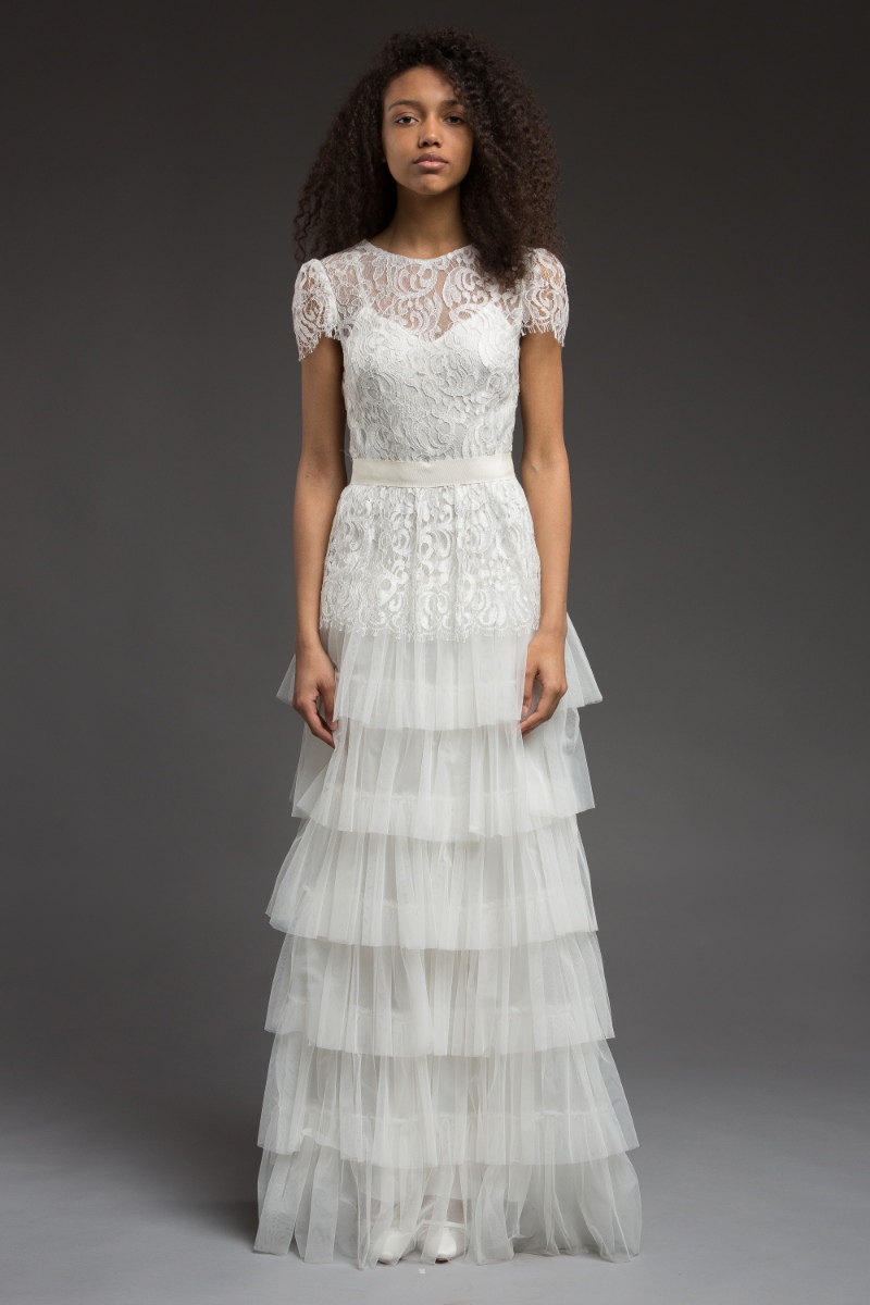 'Cyrene' Lace Wedding Dress from 'Morning Mist' Bridal Collection by Katya Katya Shehurina