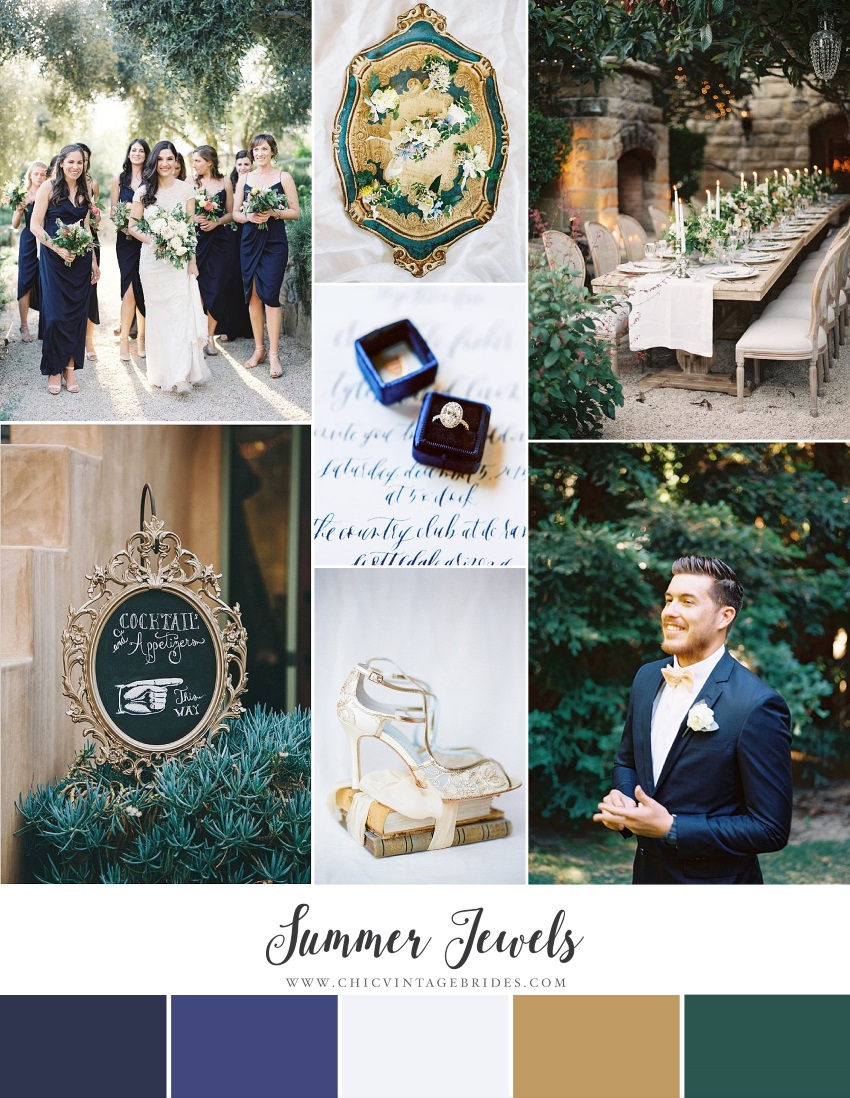 Summer Jewels - Garden Wedding Inspiration in Midnight Blue & Emerald